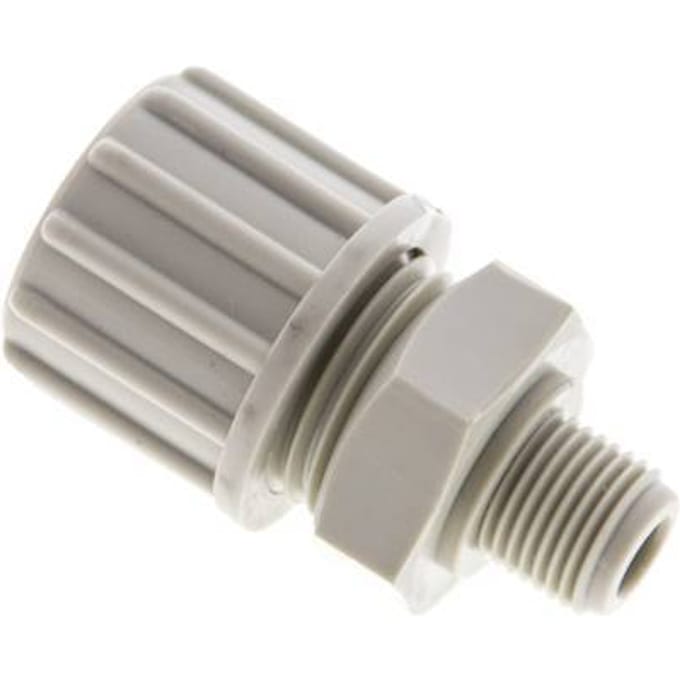 10x4mm & G1/8'' PP Rechte Knelfitting Buitendraad 10bar Kunststof en Polyamide