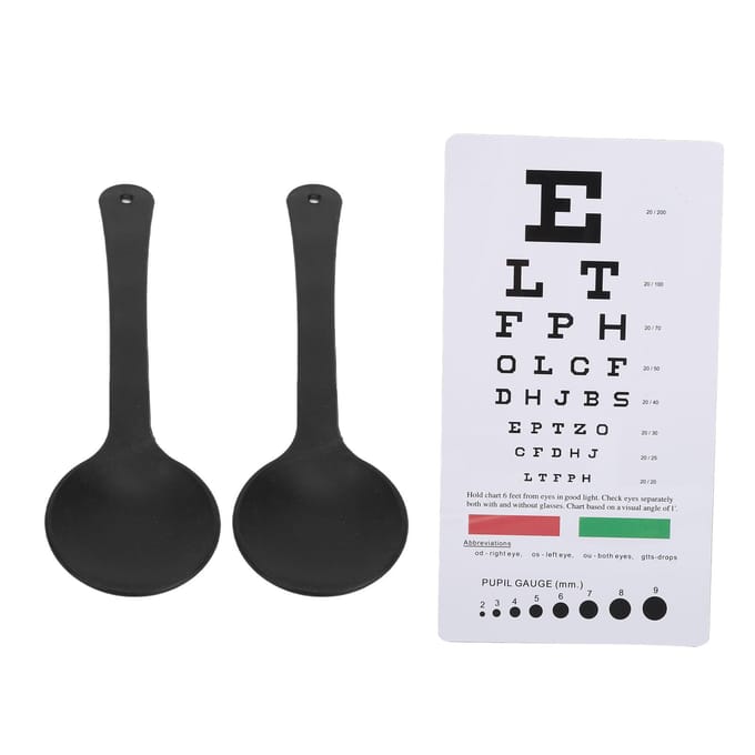 Tableau d'acuité visuelle de poche avec 2 occluseurs double face pour tests de vision white