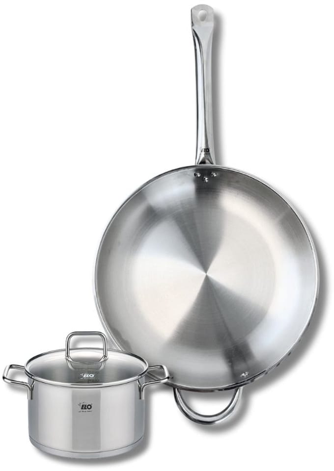 Set van 1 Koekenpan 32 cm en 1 braadpan 16 cm Elo Profi Citrin