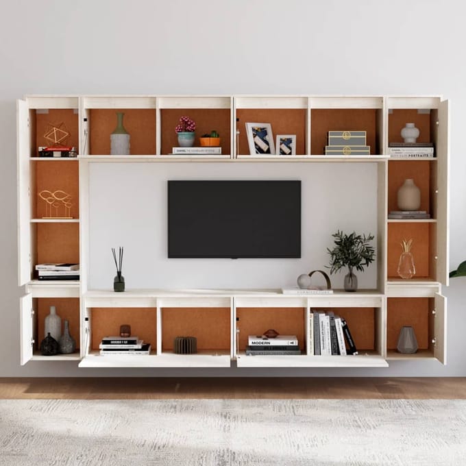 vidaXL - Tv-meubelen - 8 - st - massief - grenenhout - wit