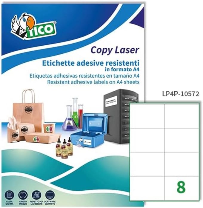 Zelfklevende Polyester Etiketten Wit 105 x 72 mm voor Bedrukken