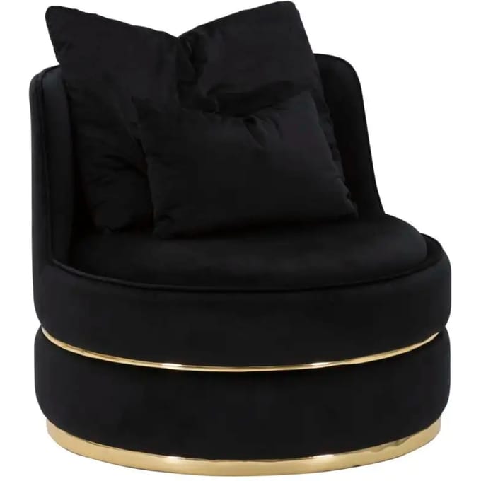 Fauteuil Paris Space Nero/gold Ø 84×72 cm