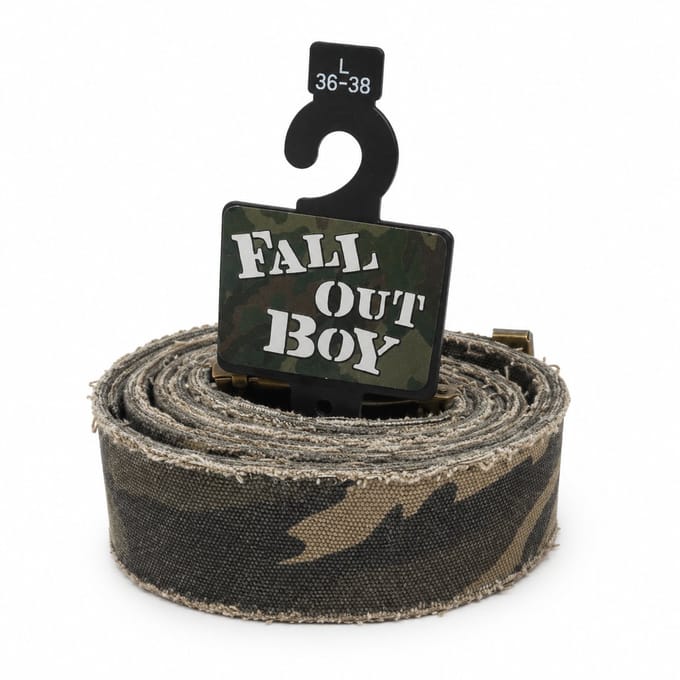 Bioworld – Fall Out Boy Riem – Legerkleur – Katoen – Unisex – Maat L