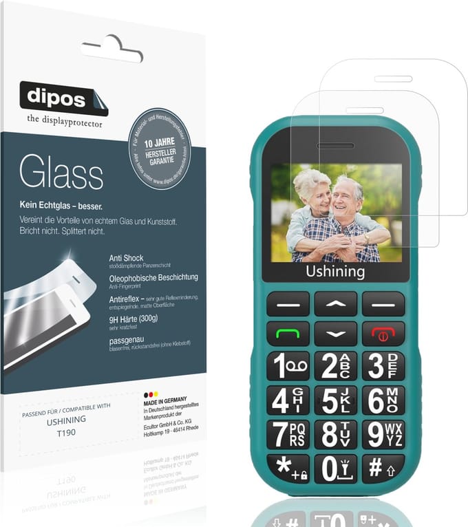 dipos – 2x Matte Pantserfolie geschikt voor USHINING T190 | 9H Screenprotector