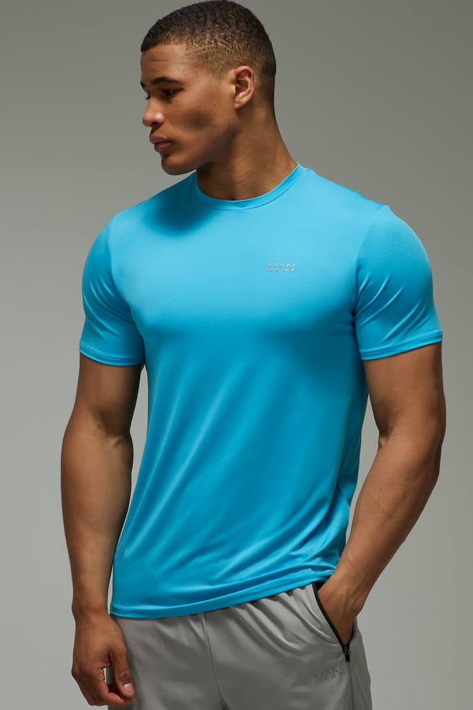 Heren Actief Regular Fit T-shirt | Bright Blue | Size Medium