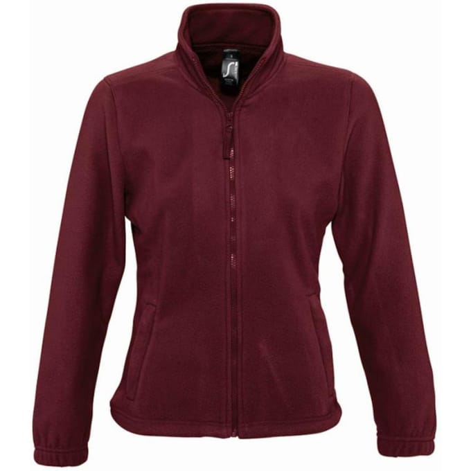 SOLS Dames/dames North Full Zip Fleece Jacket (Bourgondië)