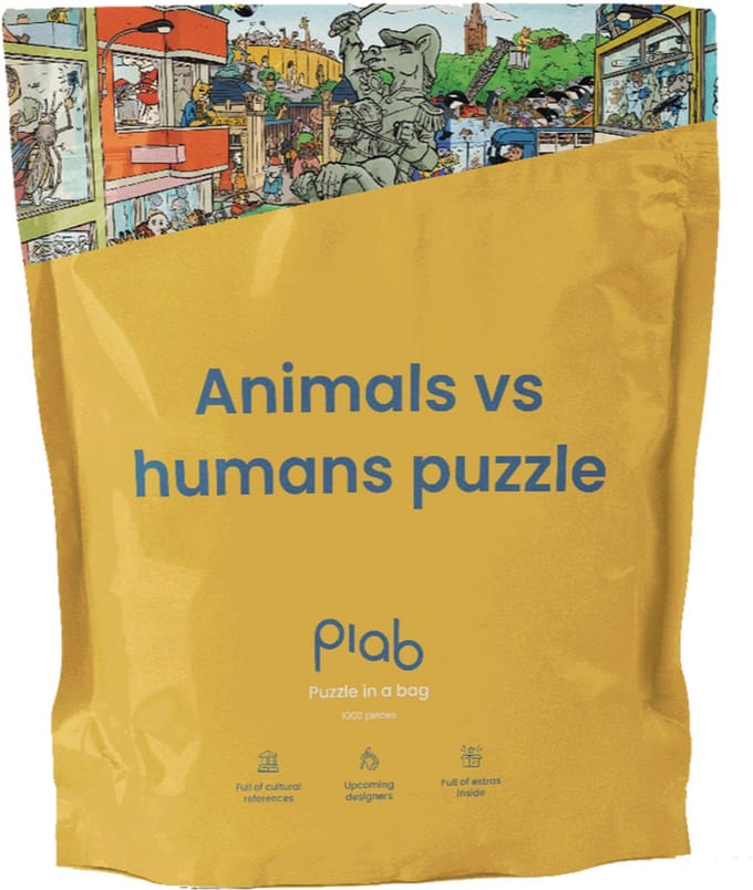 Puzzle in a Bag - Animals vs Humans - Puzzel - 1000 stukjes