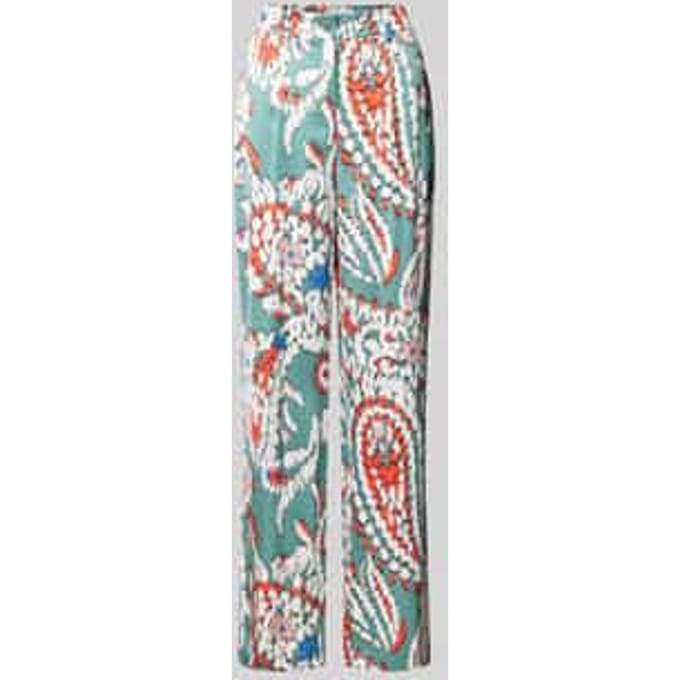 Regular fit stoffen broek met all-over print
