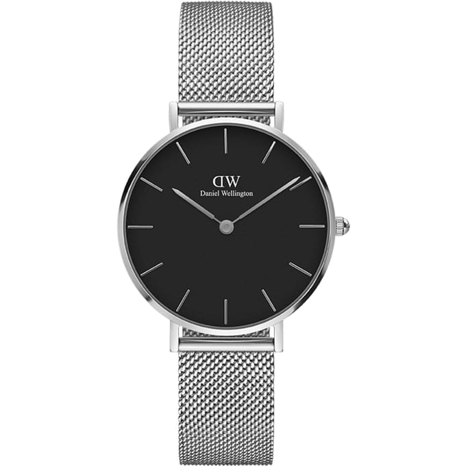 Daniel Wellington DW Watch Petite Sterling Black 36mm Silver