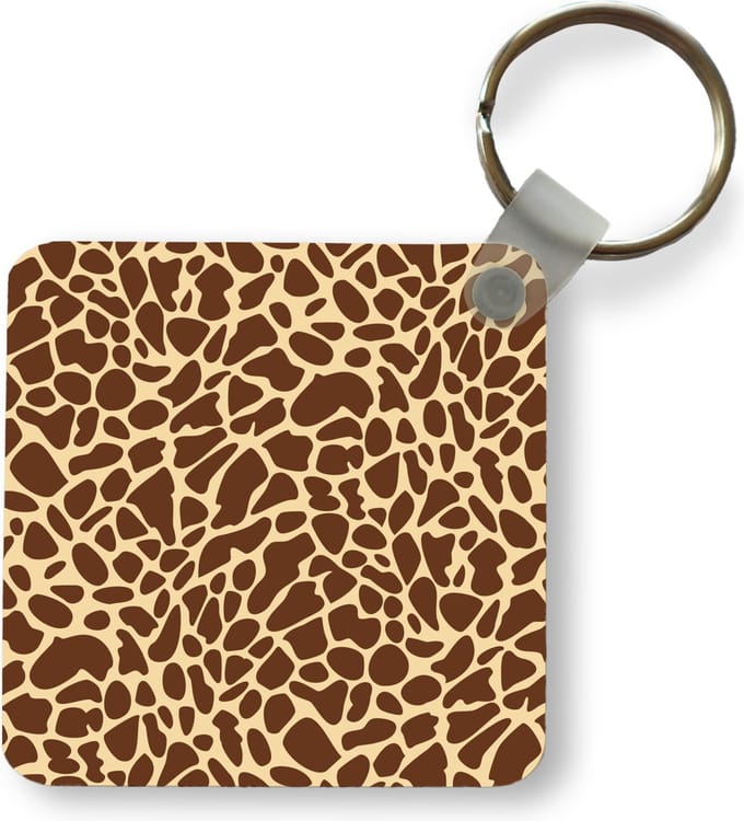 Sleutelhanger - Uitdeelcadeautjes - Dierenprint - Giraffe - Bruin - Plastic