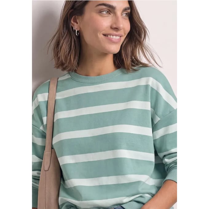 Sweatshirt met ronde hals en strepen