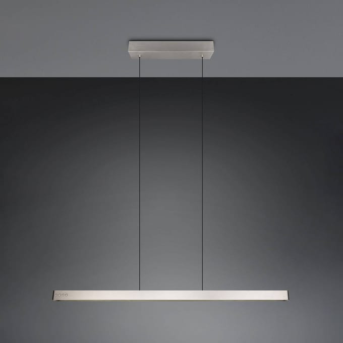 Trio Lighting LED hanglamp Donegal, nikkelkleurig, lengte 150 cm, CCT