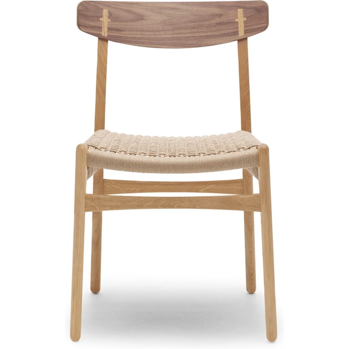 Carl Hansen & Søn CH23 stoel - eiken/ walnoot geolied - Notenhout - Vlecht natuur
