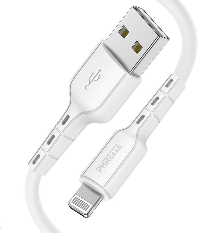 Oplaadkabel geschikt voor iPhone en iPad met Lightning naar usb A - Oplader kabel - 1 meter - Wit - Phreeze
