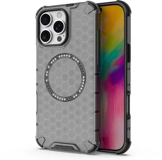 Solidenz HexArmor MagShield geschikt voor iPhone 16 Pro Max hoesje - Geschikt voor MagSafe - Zwart