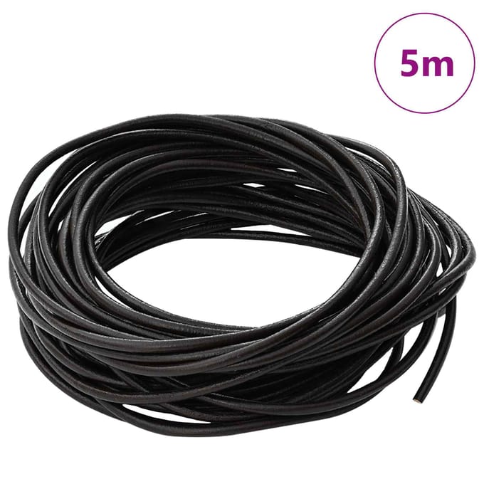 vidaXL - Leren - Koord - 1 - Donkerbruin - Ø2,5 - mm - x - 5 - m - Leer