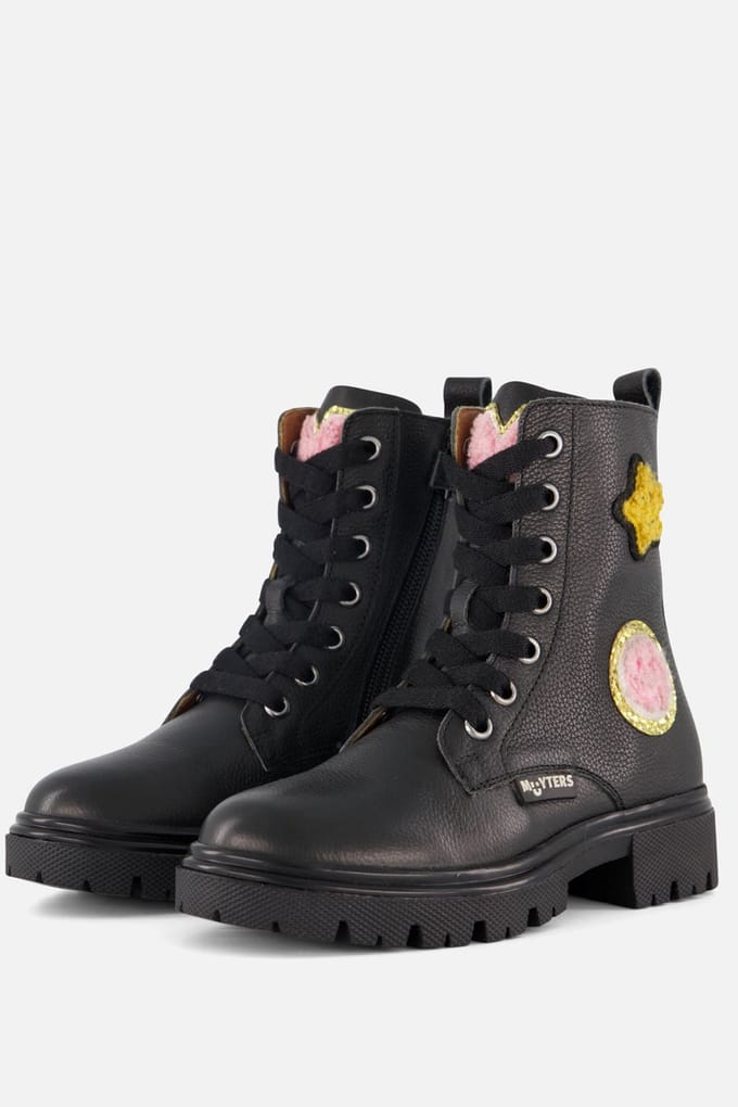 Muyters Veterboots zwart Leer - Maat 31 - Kinderschoenen