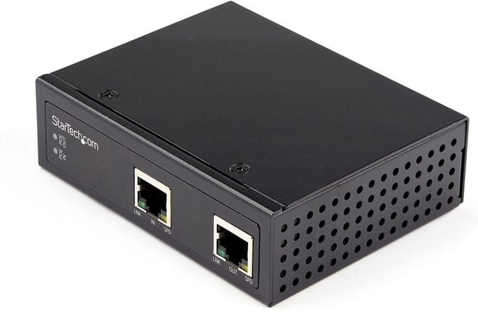StarTech Industrial GbE PoE Verlenger 60W 802.3bt PoE+ 100m