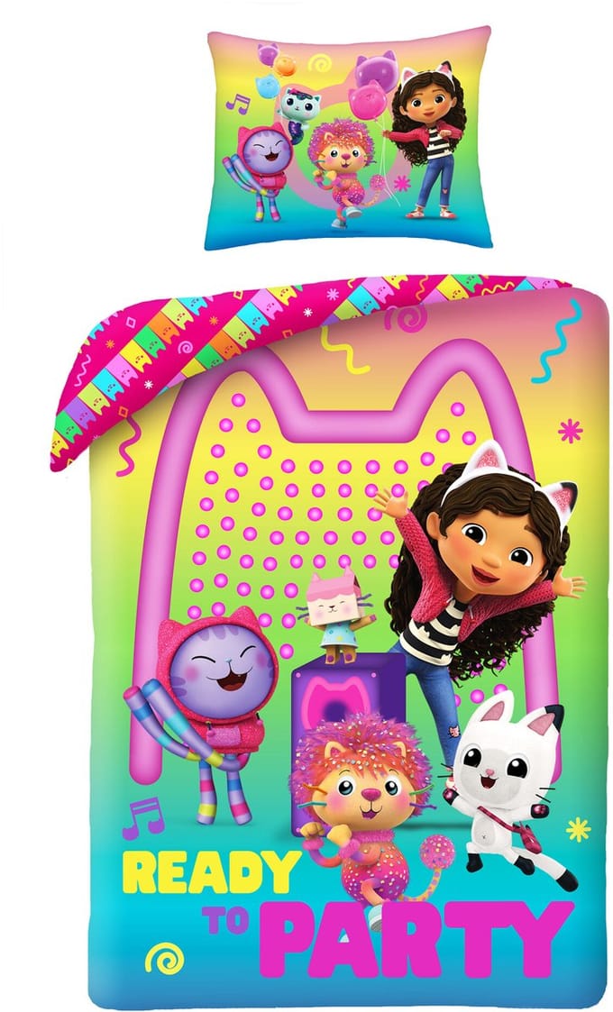 Gabby's Poppenhuis Dekbedovertrek Party - 140 x 200 + 70 x 90 cm - Polyester
