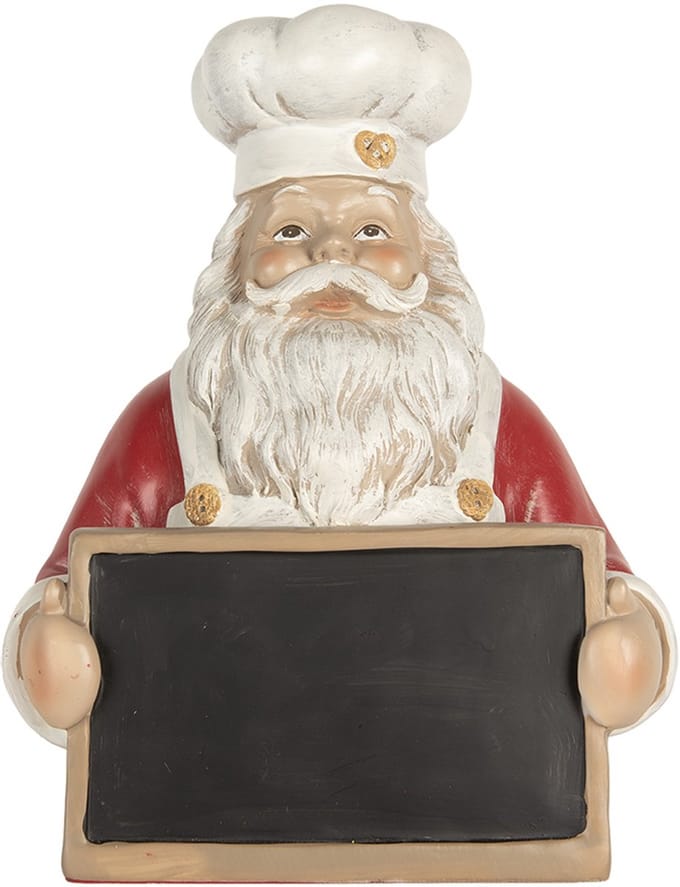 Clayre & Eef Kerstdecoratie Kerstman 24x16x30 cm Rood Kunststof