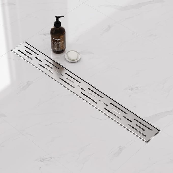 AquaVik Douchegoot Elit Met Rooster 80 x 7 cm Premium RVS