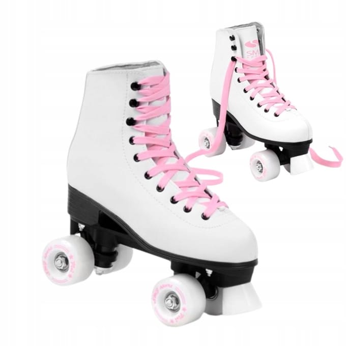 SMJ Sport Pixi damesrolschaatsen wit en roze maat 37