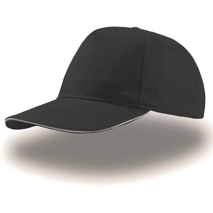 Atlantis Headwear Start Five Sandwich Cap AT500 - Black/White - One size