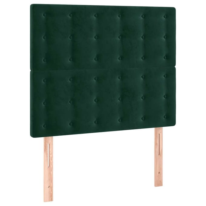 vidaXL - Hoofdbord - LED - 100x5x118/128 - cm - fluweel - donkergroen