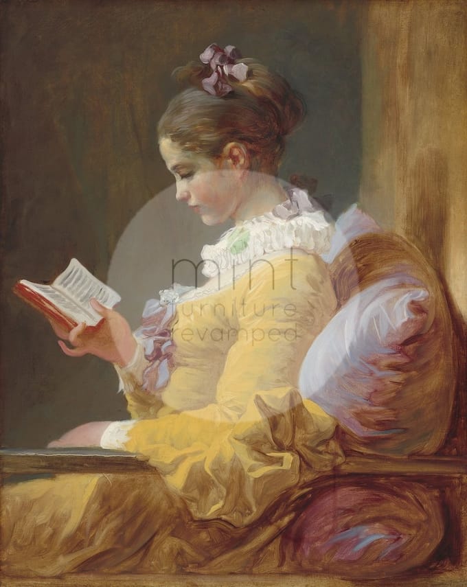 Young Girl Reading- Mint by Michelle decoupage papier A1