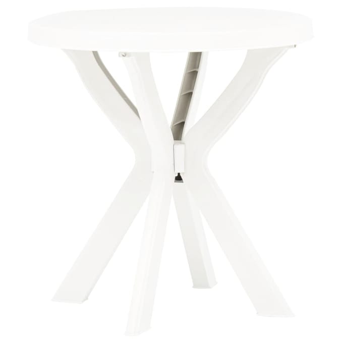 vidaXL - Bistrotafel - Ø70 - cm - kunststof - wit