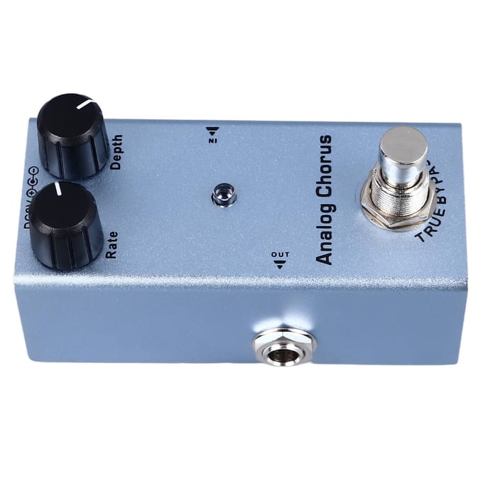 Pédale d'Effet Guitare Électrique Type Unique Réglage Précis Alliage d'Aluminium Portable Mini Pédale d'Effet Chorus Analogique(07) gray