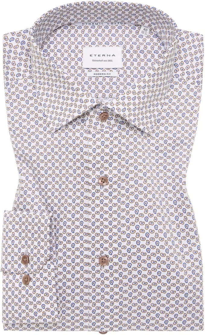 ETERNA - Heren hemd - Maat 38 - Mannen - blauw - katoen