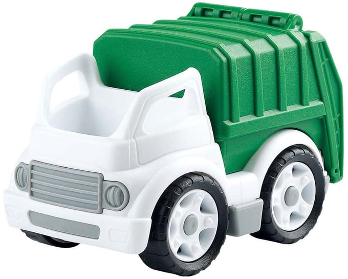 Playgo Bio Based Vuilniswagen Wit Groen - 15cm