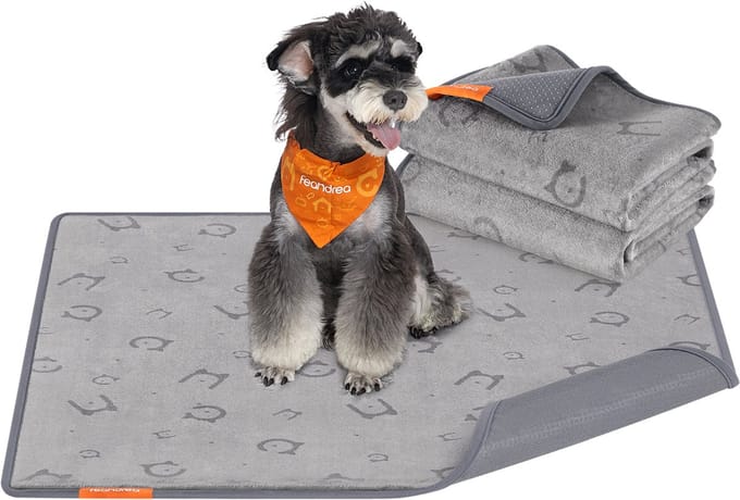 Feandrea Trainingsmat Puppy Pads - Hondentoilet - Wasbare Flanel Plasmat Katten Konijnen - 2 Stuks - 91 x 86 cm