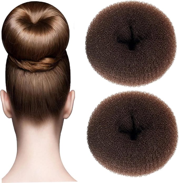 Haarknot Maker - Haar Donuts - Snel Kapsels Maken - Zachte Spons Basis - 10 cm Doorsnede - Bruin