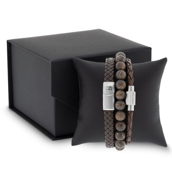 STEEL & BARNETT - Geschenkset Heren - Triple Set Bruin - Maat M