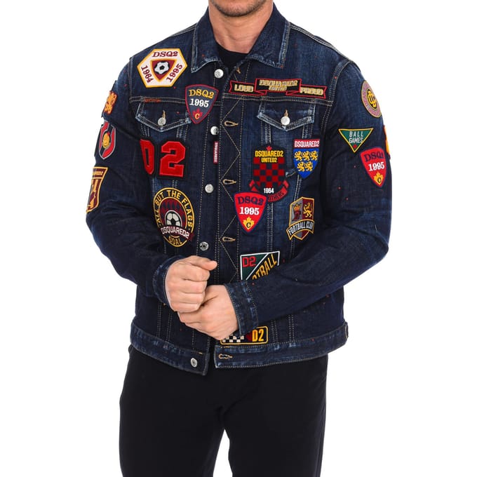 Denim jack met patches S74AM1079-S30664 man