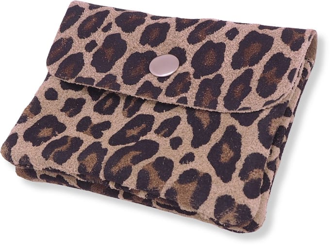 Bijoutheek Portemonnee Leer Italiaans Suede Panter C