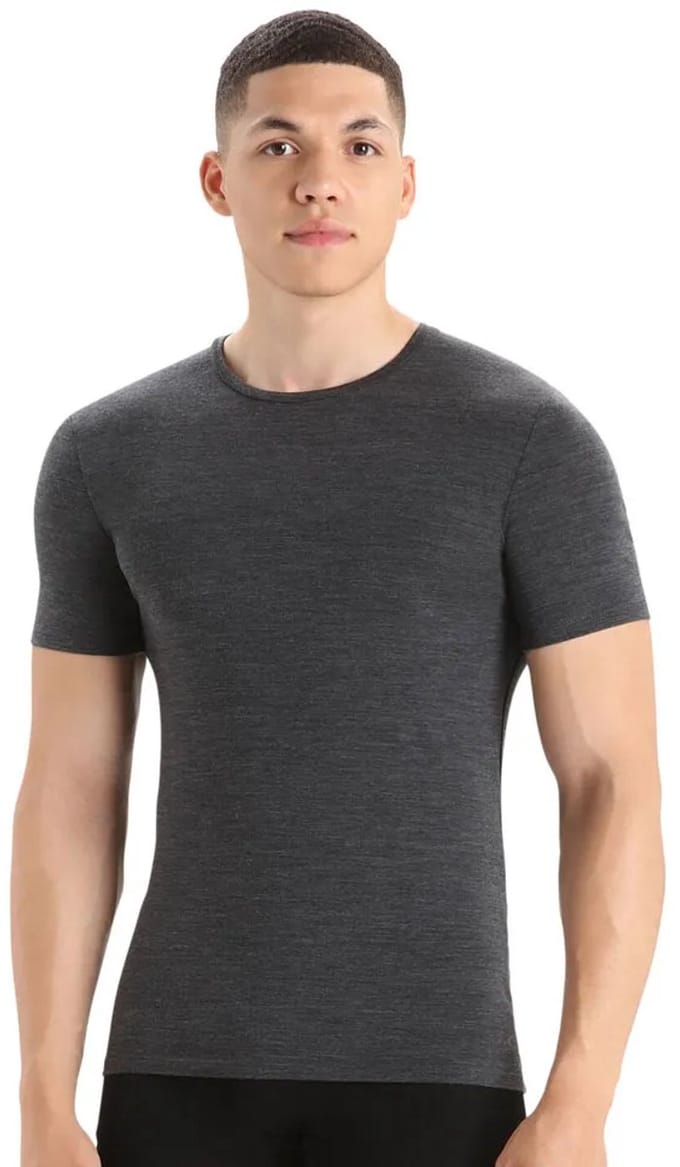 Icebreaker Merino 150 Anatomica Korte Mouwen Basislaag Grijs M Man