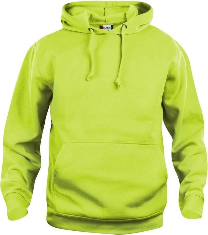 Basic hoody signaalgroen l