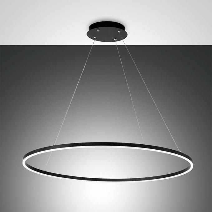 Fabas Luce Giotto LED hanglamp, Ø 100 cm, 1-lamp, zwart