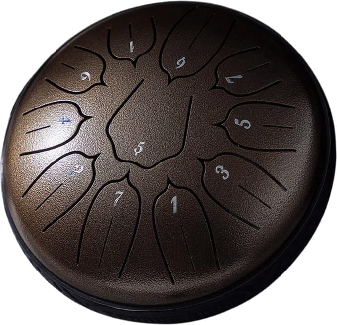 Nivard Handpan - Tongue Drum - Steel - Regen - Klankschaal - Bruin