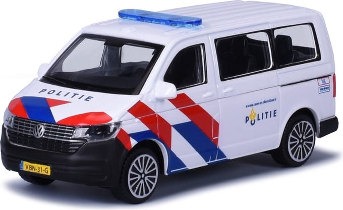Bburago T6.1 Bus Politie NL 2020 - schaalmodel - modelauto - schaal 1:43 - wit/rood/blauw