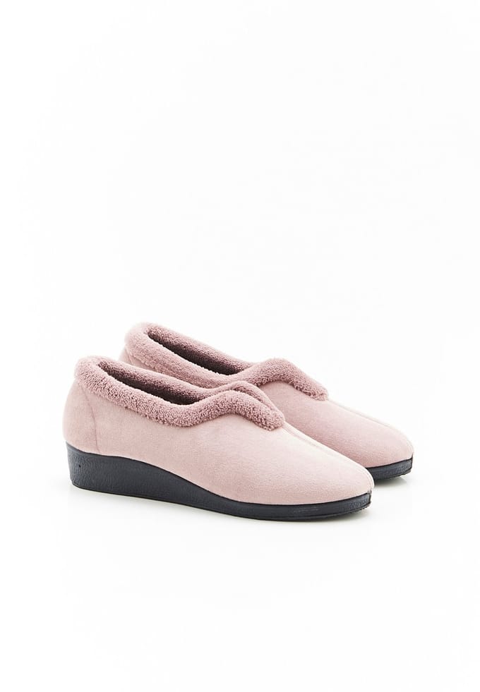 Damart - Fluwelen pantoffels - Dames - Bruin - 41
