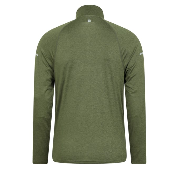 Mountain Warehouse Heren Echo gemêleerde gerecyclede semi-rits midlayer (Groen)