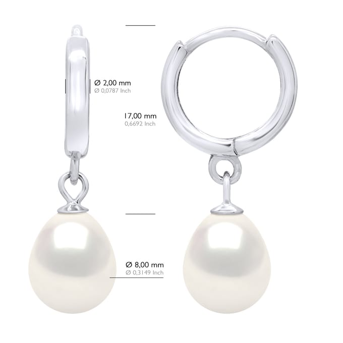 Hangende Oorbellen Echte Geëngageerde Zoetwaterparel Pear 8-9 mm