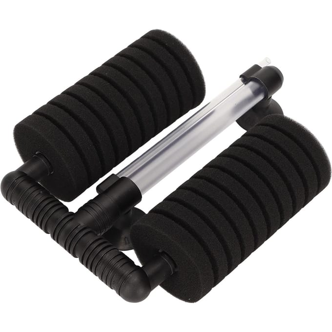 Aquarium Dubbel Bio Sponsfilter Hoge Efficiëntie Afneembaar Aquarium Waterfilter met 2 Zuignappen black