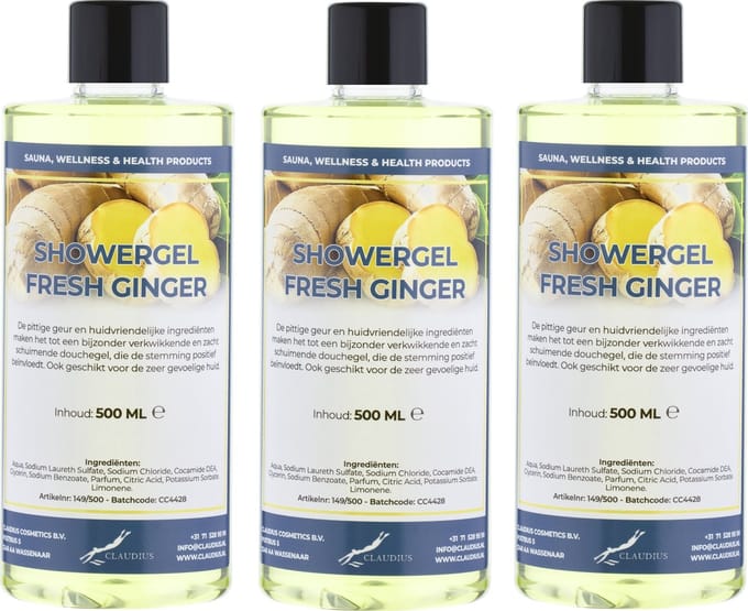 Douchegel Fresh Ginger 500 ml - set van 3 stuks - Showergel