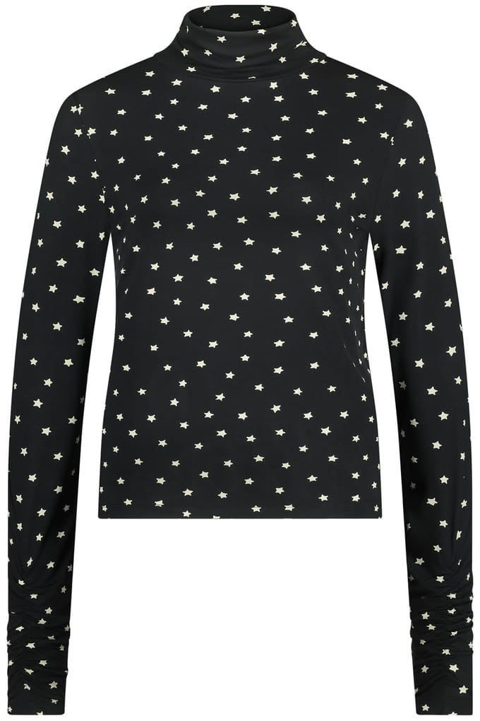Fabienne Chapot Jade Top Black/warm White Maat: S | Longsleeves Outlet | Dames | Wit