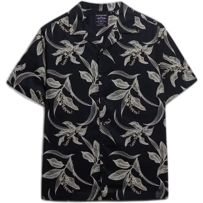Superdry Hawaiian Print Overhemd Met Korte Mouwen Blauw M Man